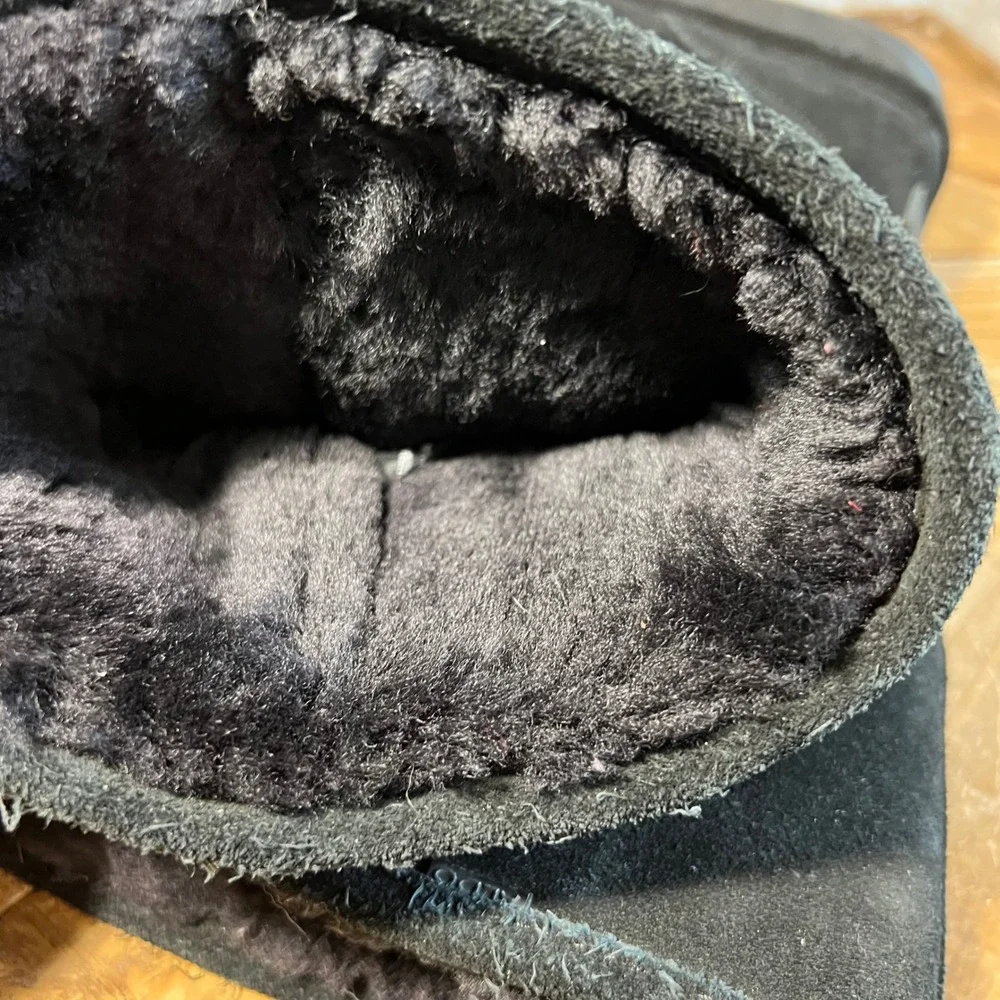 ALDO Black Suede Tall Winter Boots Women's Size 38 (7.5-8) Warm‎ Cozy Fur Lined